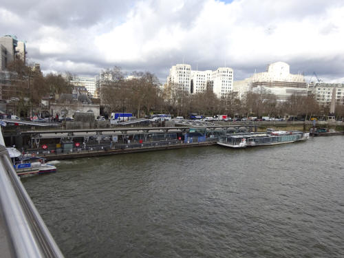 The River bus station near to Embankment - in March 2020