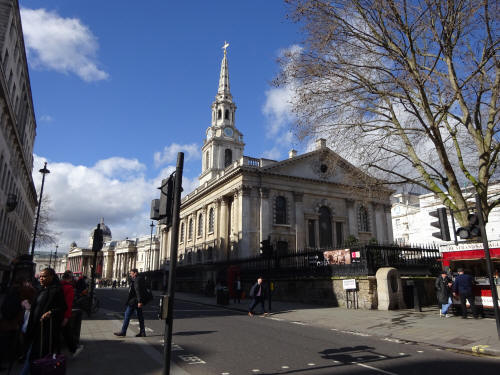 St Martins in the Fields, Duncanon street - in March 2020