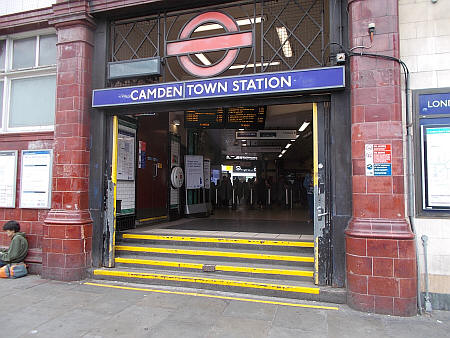 Camden Town station entrance in June 2019