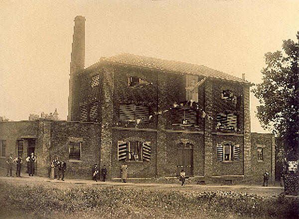 Fielders Brewery taken from an original photograph dated 1897. The bunting is up for Queen Victoria's Diamond Jubilee in 1897. The building has been much altered since this was taken and the old tap room is now the 'Brewery Tap' PH