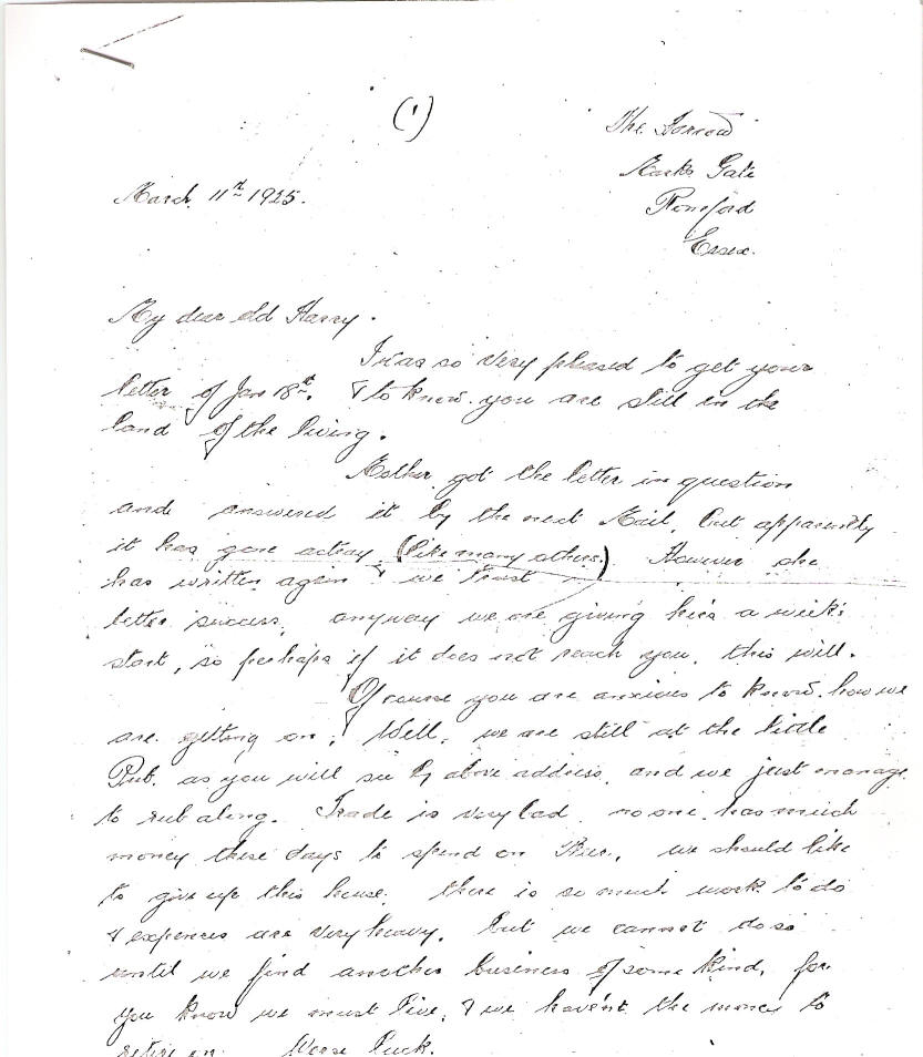 Harrow 1925 Letter 1 Page 1