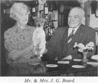 Mr & Mrs J G Beard, licensees of the Viper from 1937, in the year of 1954