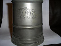 Pewter Tankard of Thomas Henry Hunt, inscribed T H H on side & the underside underside says "T H Hunt Blue Anchor West Tilbury