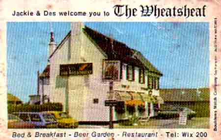 Wheatsheaf, Wrabness 1970's matchbox cover