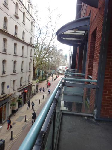 Golden cross bridge walkway - a vantage point above Villiers street - in March 2020