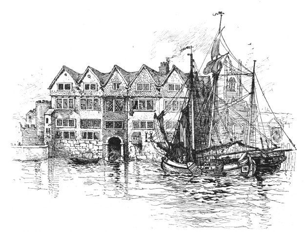 VIEW OF COLD HARBOR IN THAMES STREET,
    ABOUT 1600