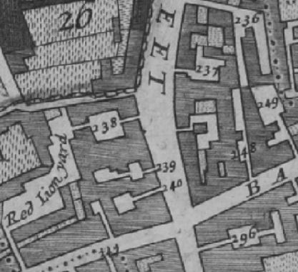Morgans map of London in 1682 lists 296 Bell Inne ; 247 Green Dragon Inne ; 248 White horse Inn & alley ; 237 Three Cupps Inne and 238 Red Lion Inne