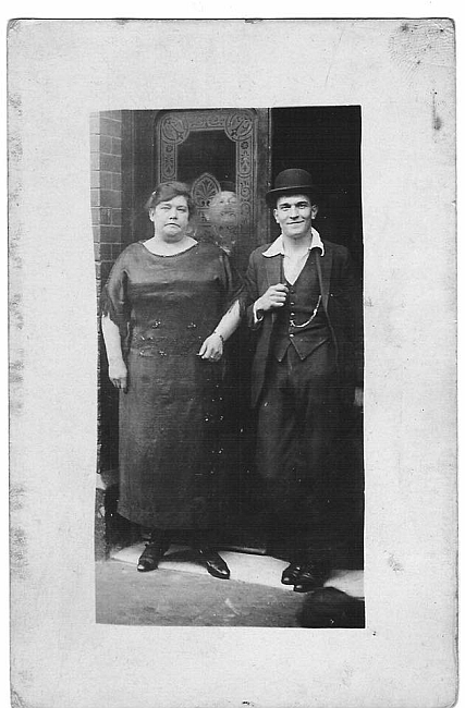 This photo is of Eliza Tillson nee Bennett, proprietor of the compasses and George Ernest Tillson, her son outside the Three compasses in 1922.