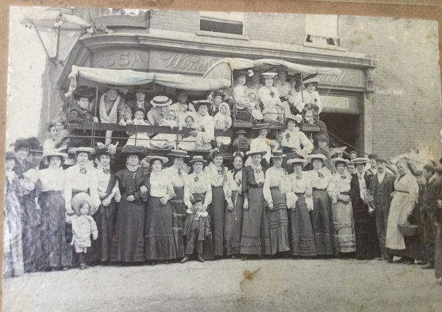 Rose & Lily, 155 Drummond Road, Bermondsey SE16 on a days outing from the R & L circa 1920