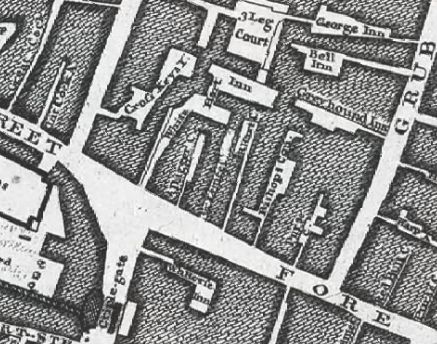 The John Rocques map of London in 1746 marks clearly the White Horse Inn ; Cross keys Inn and the White Hart Inn.