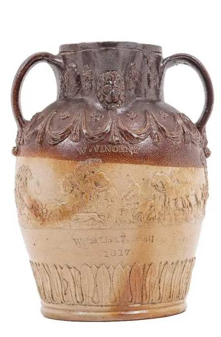 White Lion Vauxhall,  this jug (sold in the USA) adds the name W. Vincent, 1817 to the listing