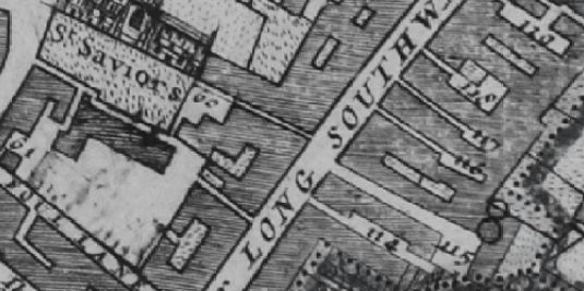 Borough High Street in the Morgans map of 1682 lists '114 Black Swan'  ; '115 Ship Inne' and '116 Bores head Inne'