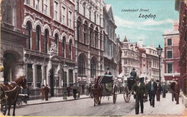 Ship & Turtle, Leadenhall Street circa 1900, looking eastwards along Leadenhall Street.