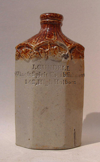 J Cundell, Wine & Spirit Merchant, 142 High Holborn - circa 1833