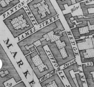 The Morgans map of London in 1682 lists '50 George Inne', which is in Hedge lane, later part of Whitcombe street.