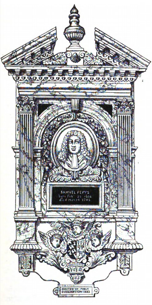 Samuel Pepys Monument - in 1882