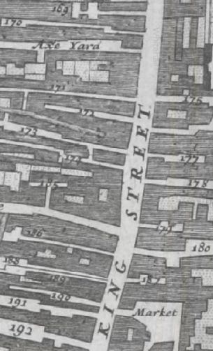 In the Morgans 1682 Map of London in King street are listed '180 White horse Inne' and 173 Rose & Crown Inne. 