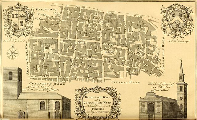 Bread street and Cordwainers ward in 1756