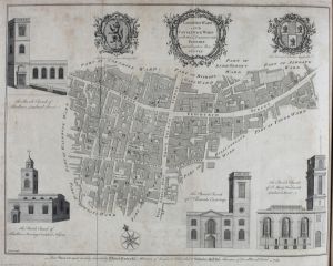 Langborn and Candlewick Wards in 1756 neatly engraved from a New Survey