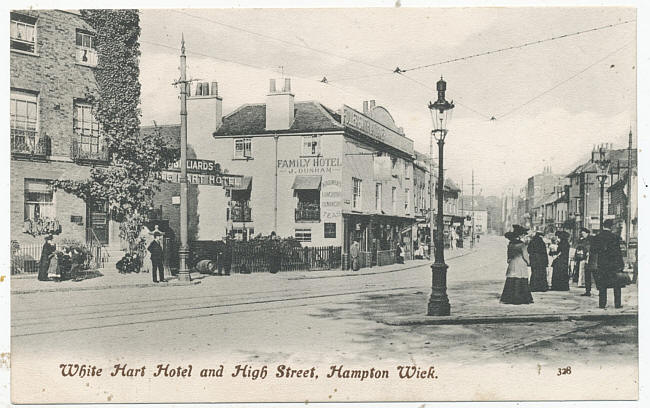 White Hart Hotel and High Street, Hampton Wick - licensee J Dunham