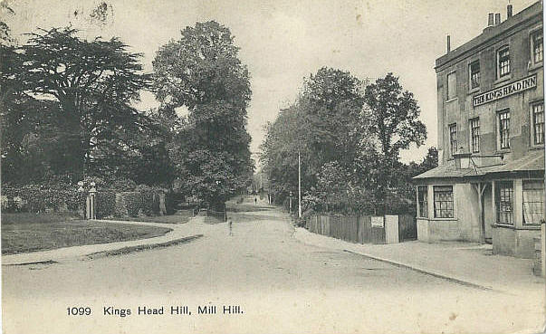 Kings Head Hill, Mill Hill - posted 1906