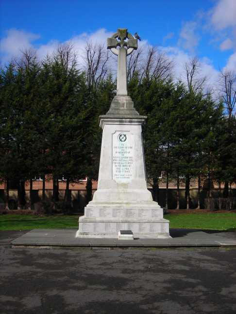 Romford War Memorial listing those who died in the two world wars - from Romford