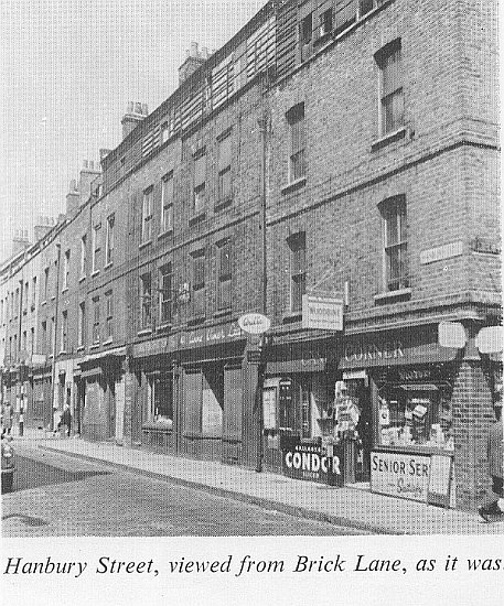 Hanbury Street, viewed from Brick Lane, as it was