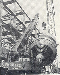 A new fermenting vessel is unloaded