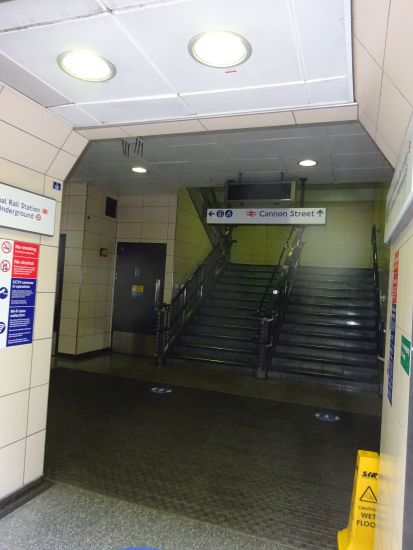 Cannon Street station stairs, Cannon street entrance i.e. 11 steps  - in July 2021