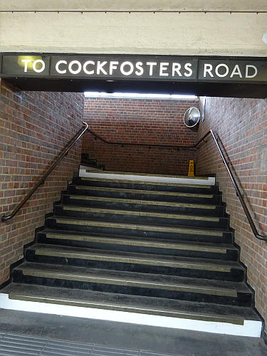 Cockfosters station steps to Cockfosters road