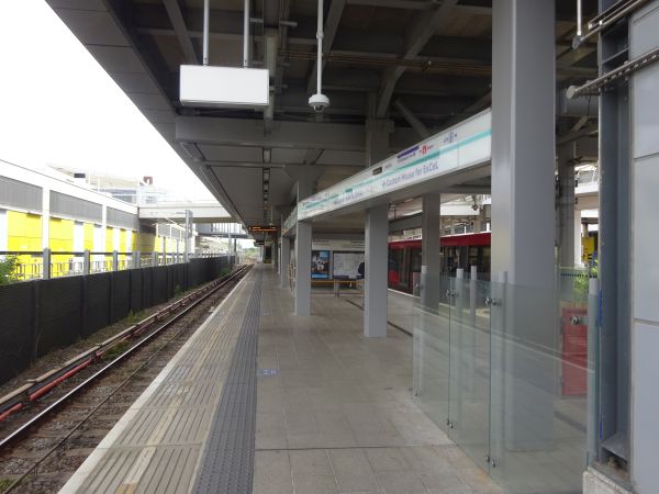 Custom House DLR station in May 2022.