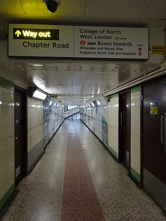 The Chapter road exit from the bottom of the stairs at Dollis Hill