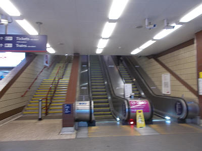 Escalators at Fenchurch street entrance to all Upper concourses - May 2019