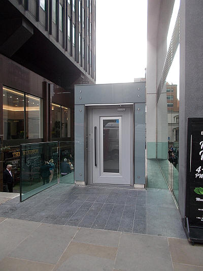 Stair Lift near Fenchurch street entrance to left as you exit station exit - May 2019