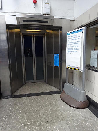 Kilburn station lift - some travellers prefer this route down to the platform