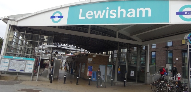 Lewisham DLR station entrance  - in November 2021