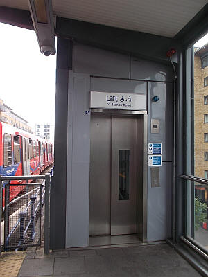 Lift from DLR platforms down to street level