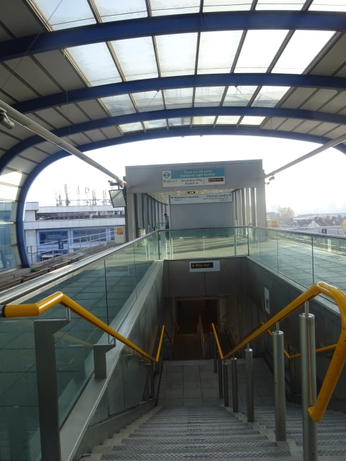 London City Airport DLR station platform   - in November 2021