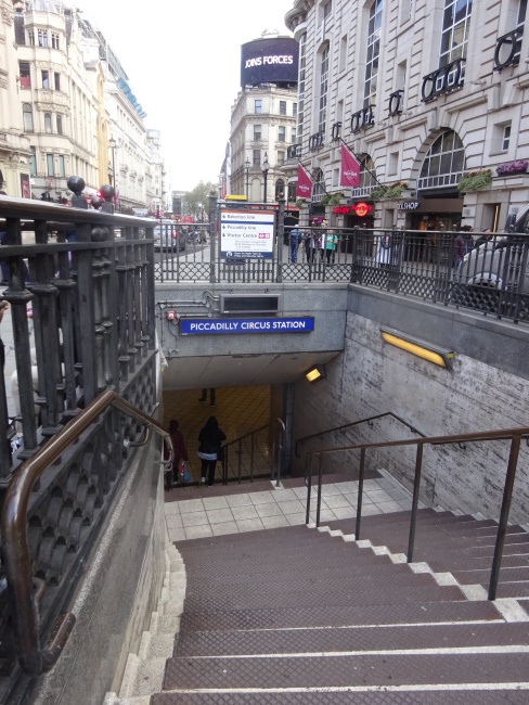 Piccadilly Circus station, Piccadilly Circus entrance - in October 2021