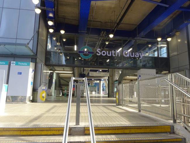 South Quay DLR station entrance  - in November 2021