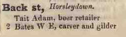 Back street, Horselydown 1842 Robsons street directory