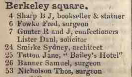 Berkeley square 1842 Robsons street directory