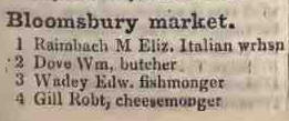 1 - 4 Bloomsbury Market 1842 Robsons street directory