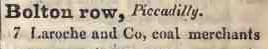 Bolton row, Piccadilly 1842 Robsons street directory