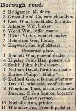 2 - 11 Borough road 1842 Robsons street directory