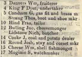 3 - 17 Brewer street, Pimlico 1842 Robsons street directory