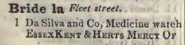 1 Bride lane, Fleet street 1842 Robsons street directory