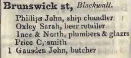 1 Brunswick street, Blackwall 1842 Robsons street directory