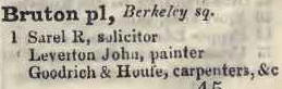 Bruton place, Berkeley square 1842 Robsons street directory