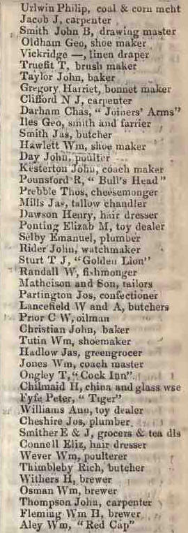 Camberwell green 1842 Robsons street directory